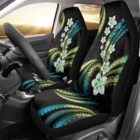 Hawaii Plumeria Car Seat Cover Chartreuse Cyan Polynesian Pattern LT01 - Polynesian Pride