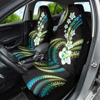 Hawaii Plumeria Car Seat Cover Chartreuse Cyan Polynesian Pattern LT01 - Polynesian Pride