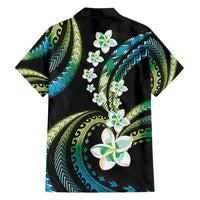 Hawaii Plumeria Hawaiian Shirt Chartreuse Cyan Polynesian Pattern LT01 - Polynesian Pride
