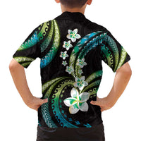 Hawaii Plumeria Hawaiian Shirt Chartreuse Cyan Polynesian Pattern LT01 - Polynesian Pride