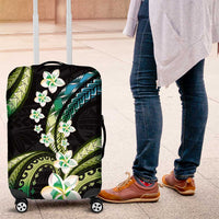Hawaii Plumeria Luggage Cover Chartreuse Cyan Polynesian Pattern LT01 Cyan - Polynesian Pride