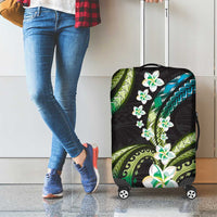Hawaii Plumeria Luggage Cover Chartreuse Cyan Polynesian Pattern LT01 - Polynesian Pride