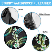 Hawaii Plumeria Spare Tire Cover Chartreuse Cyan Polynesian Pattern LT01 - Polynesian Pride