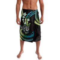 Hawaii Shaka Sign Lavalava Fantastic Frangipani Chartreuse Cyan LT01 Cyan - Polynesian Pride