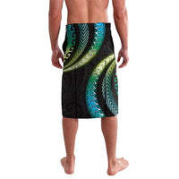 Hawaii Shaka Sign Lavalava Fantastic Frangipani Chartreuse Cyan LT01 - Polynesian Pride