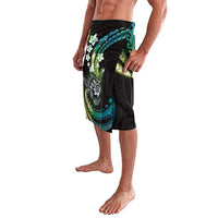 Hawaii Shaka Sign Lavalava Fantastic Frangipani Chartreuse Cyan LT01 - Polynesian Pride