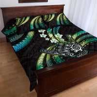 Hawaii Shaka Sign Quilt Bed Set Fantastic Frangipani Chartreuse Cyan LT01 - Polynesian Pride
