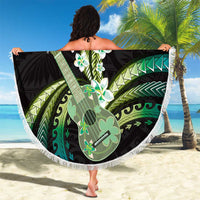 Hawaiian Ukulele Beach Blanket Chartreuse Cyan Fantastic Plumeria LT01 - Polynesian Pride