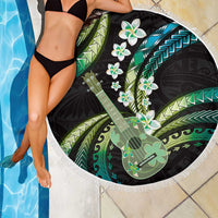Hawaiian Ukulele Beach Blanket Chartreuse Cyan Fantastic Plumeria LT01 - Polynesian Pride