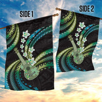 Hawaiian Ukulele Garden Flag Chartreuse Cyan Fantastic Plumeria LT01 - Polynesian Pride