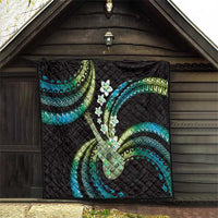 Hawaiian Ukulele Quilt Chartreuse Cyan Fantastic Plumeria LT01 - Polynesian Pride