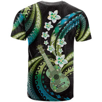 Hawaiian Ukulele T Shirt Chartreuse Cyan Fantastic Plumeria LT01 - Polynesian Pride