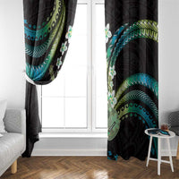 Hawaiian Ukulele Window Curtain Chartreuse Cyan Fantastic Plumeria LT01 - Polynesian Pride