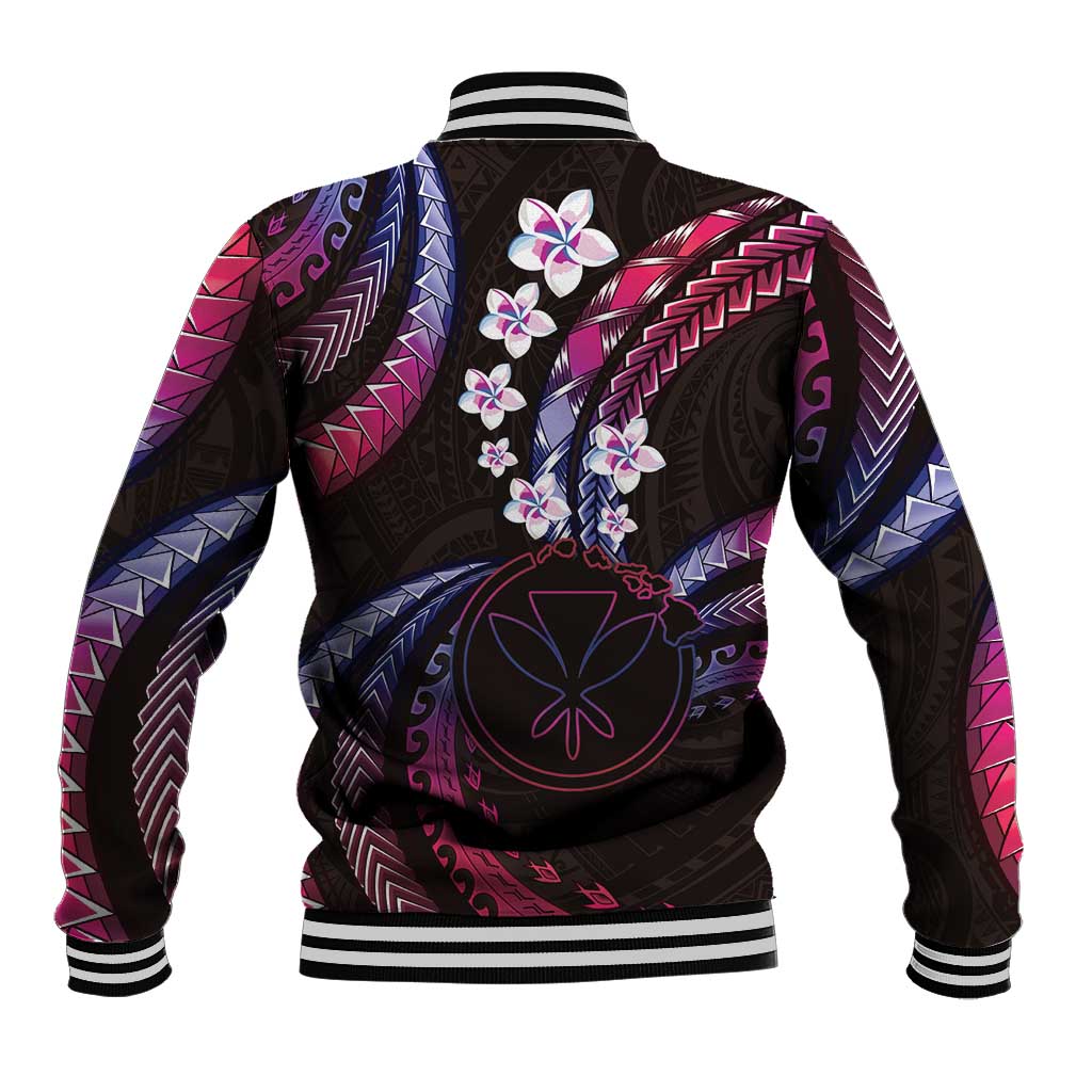 Hawaii Map Kanaka Maoli Baseball Jacket Fantastic Frangipani Sweet Dream LT01 - Polynesian Pride