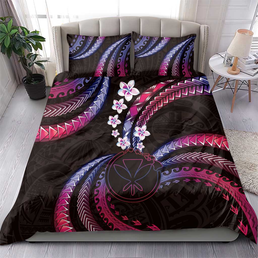 Hawaii Map Kanaka Maoli Bedding Set Fantastic Frangipani Sweet Dream LT01 - Polynesian Pride