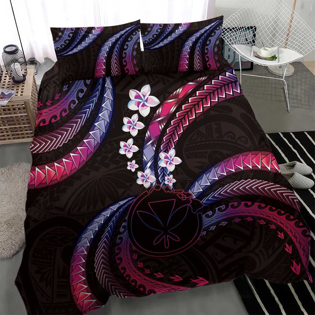 Hawaii Map Kanaka Maoli Bedding Set Fantastic Frangipani Sweet Dream LT01 - Polynesian Pride