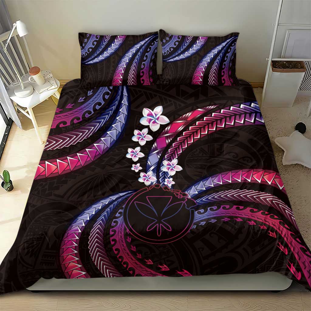 Hawaii Map Kanaka Maoli Bedding Set Fantastic Frangipani Sweet Dream LT01 - Polynesian Pride