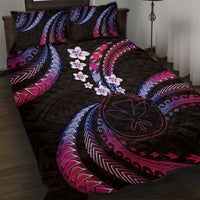 Hawaii Map Kanaka Maoli Quilt Bed Set Fantastic Frangipani Sweet Dream LT01 Pink - Polynesian Pride