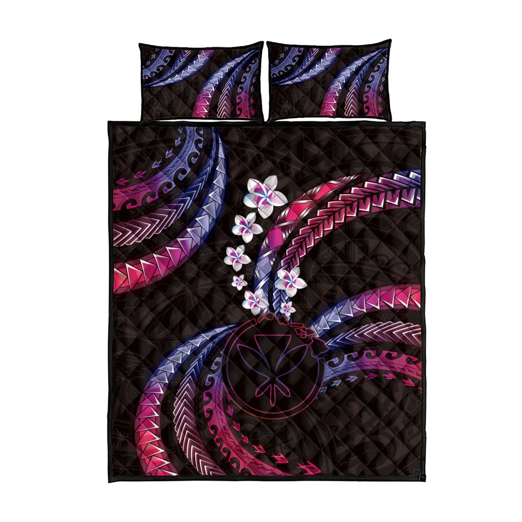 Hawaii Map Kanaka Maoli Quilt Bed Set Fantastic Frangipani Sweet Dream LT01 - Polynesian Pride