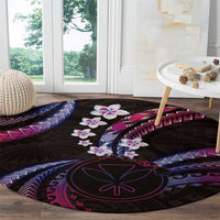 Hawaii Map Kanaka Maoli Round Carpet Fantastic Frangipani Sweet Dream LT01 - Polynesian Pride