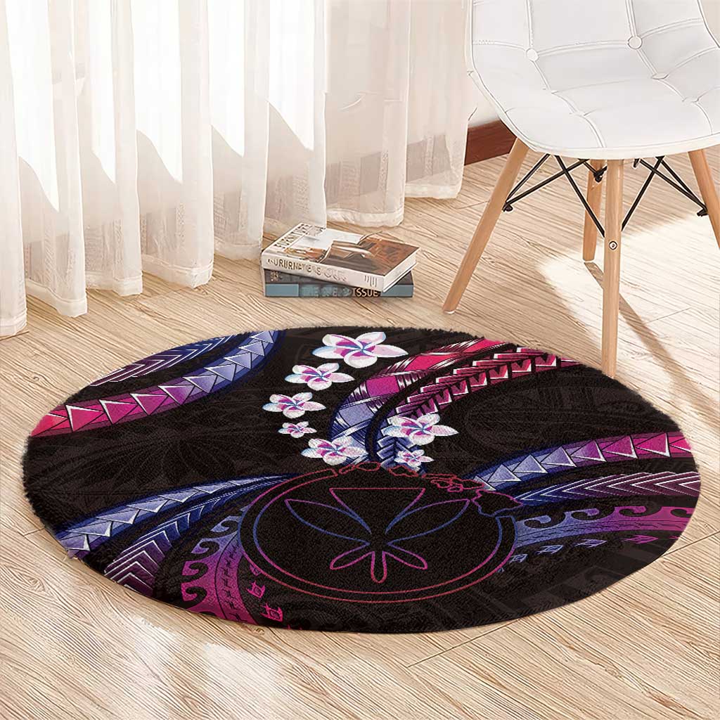 Hawaii Map Kanaka Maoli Round Carpet Fantastic Frangipani Sweet Dream LT01 - Polynesian Pride