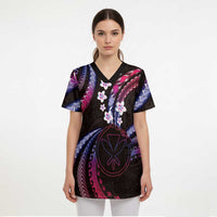 Hawaii Map Kanaka Maoli Scrub Top Fantastic Frangipani Sweet Dream LT01 - Polynesian Pride