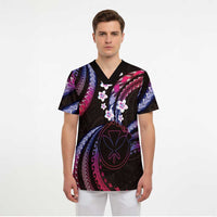 Hawaii Map Kanaka Maoli Scrub Top Fantastic Frangipani Sweet Dream LT01 - Polynesian Pride