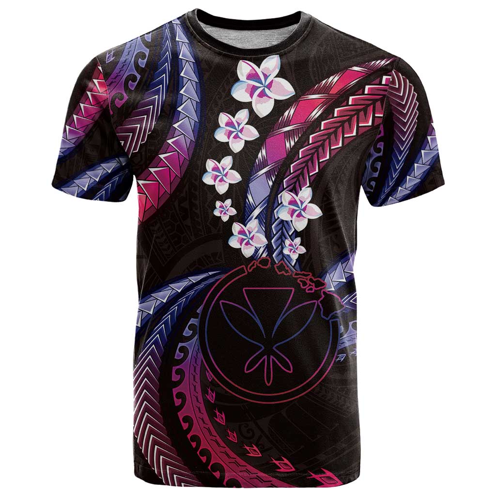 Hawaii Map Kanaka Maoli T Shirt Fantastic Frangipani Sweet Dream LT01 Pink - Polynesian Pride