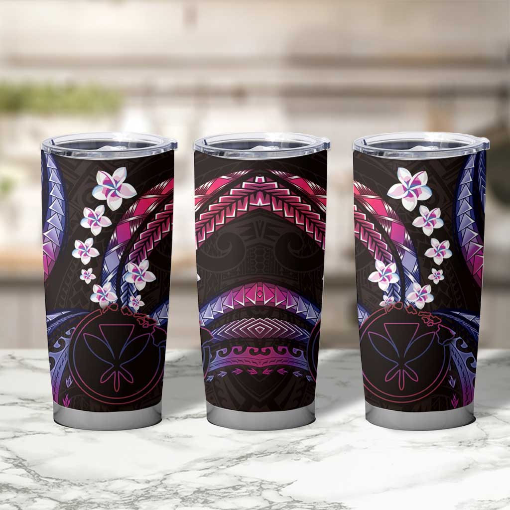 Hawaii Map Kanaka Maoli Tumbler Cup Fantastic Frangipani Sweet Dream LT01 - Polynesian Pride