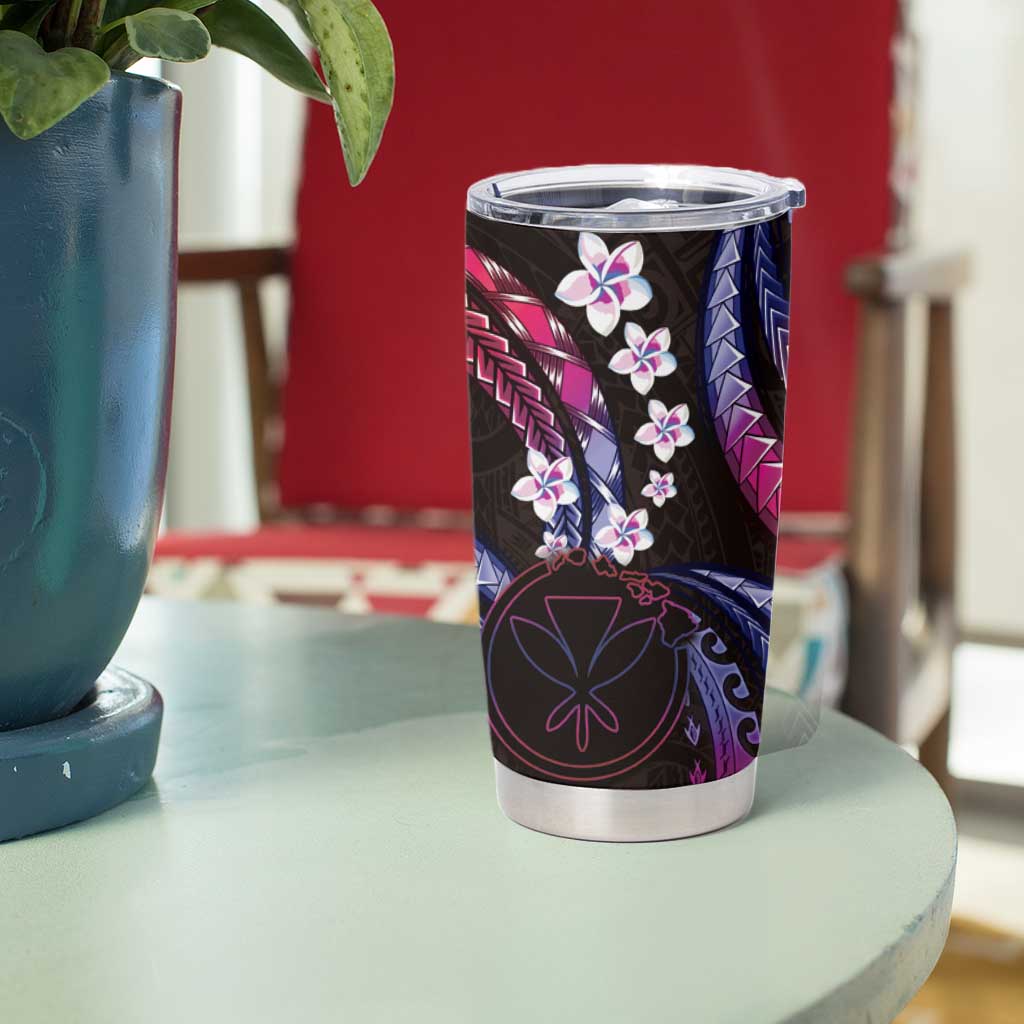 Hawaii Map Kanaka Maoli Tumbler Cup Fantastic Frangipani Sweet Dream LT01 - Polynesian Pride