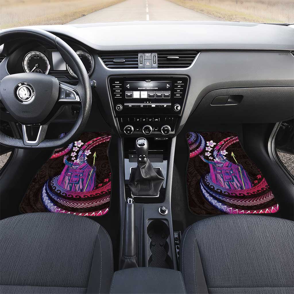 Hawaii King Kamehameha Car Mats Fantastic Plumeria Sweet Vibes LT01 Set 2pcs - Front Pink - Polynesian Pride