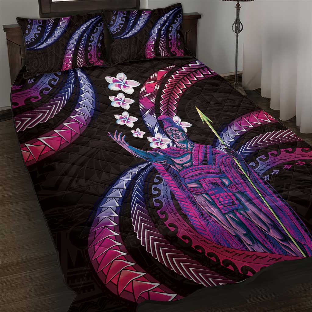Hawaii King Kamehameha Quilt Bed Set Fantastic Plumeria Sweet Vibes LT01 Pink - Polynesian Pride