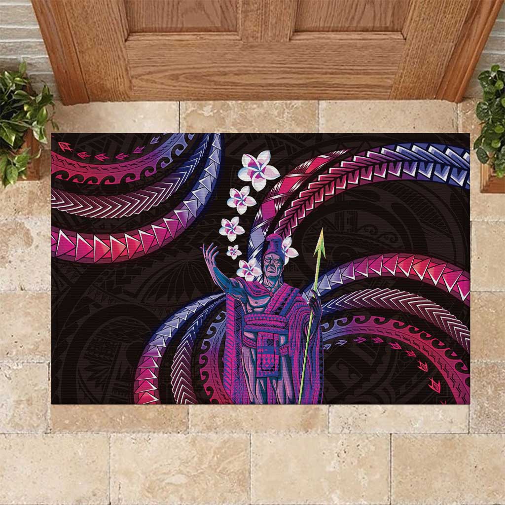 Hawaii King Kamehameha Rubber Doormat Fantastic Plumeria Sweet Vibes LT01 Pink - Polynesian Pride