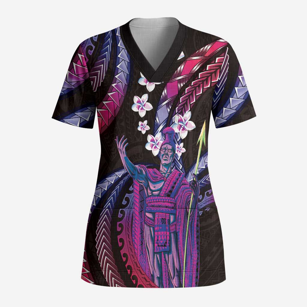 Hawaii King Kamehameha Scrub Top Fantastic Plumeria Sweet Vibes LT01 Adult Pink - Polynesian Pride