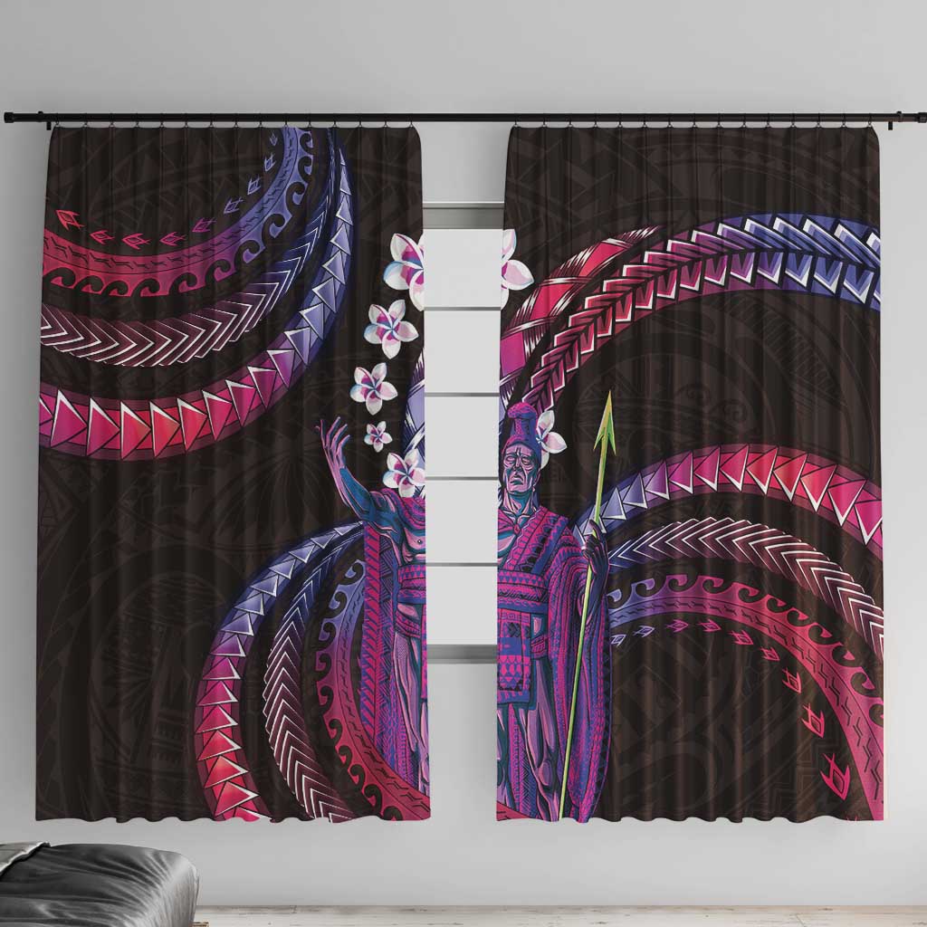 Hawaii King Kamehameha Window Curtain Fantastic Plumeria Sweet Vibes LT01 With Hooks Pink - Polynesian Pride