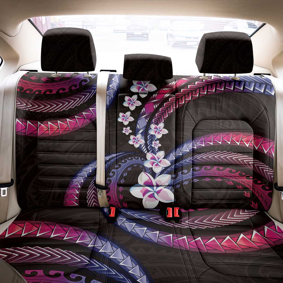 Hawaii Plumeria Back Car Seat Cover Sweet Gradient Polynesian Pattern LT01 - Polynesian Pride