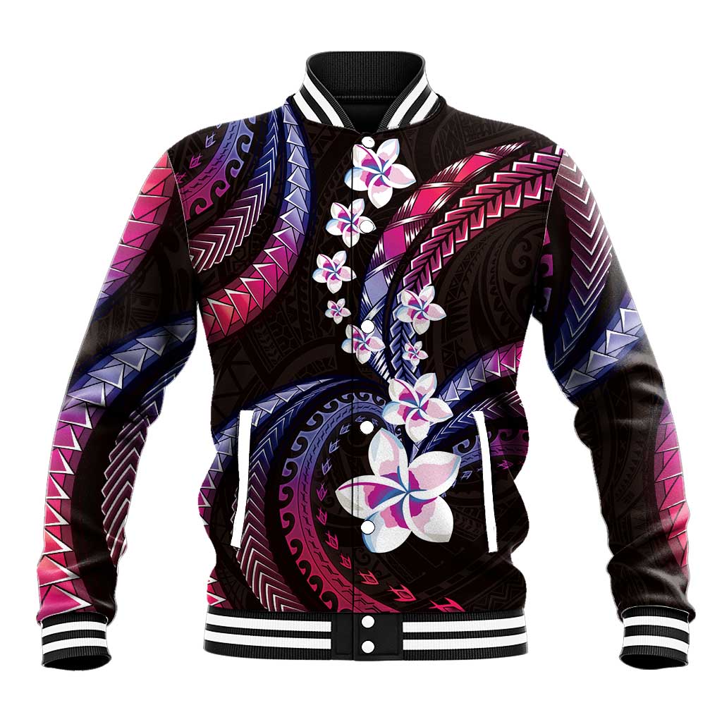 Hawaii Plumeria Baseball Jacket Sweet Gradient Polynesian Pattern LT01 Unisex Pink - Polynesian Pride