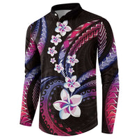 Hawaii Plumeria Button Sweatshirt Sweet Gradient Polynesian Pattern LT01 - Polynesian Pride