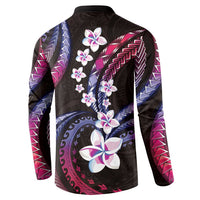 Hawaii Plumeria Button Sweatshirt Sweet Gradient Polynesian Pattern LT01 - Polynesian Pride