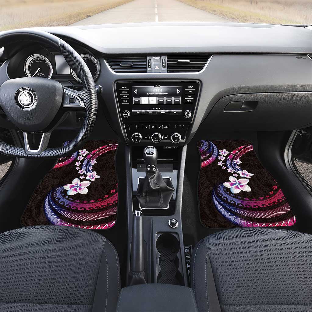 Hawaii Plumeria Car Mats Sweet Gradient Polynesian Pattern LT01 Set 2pcs - Front Pink - Polynesian Pride