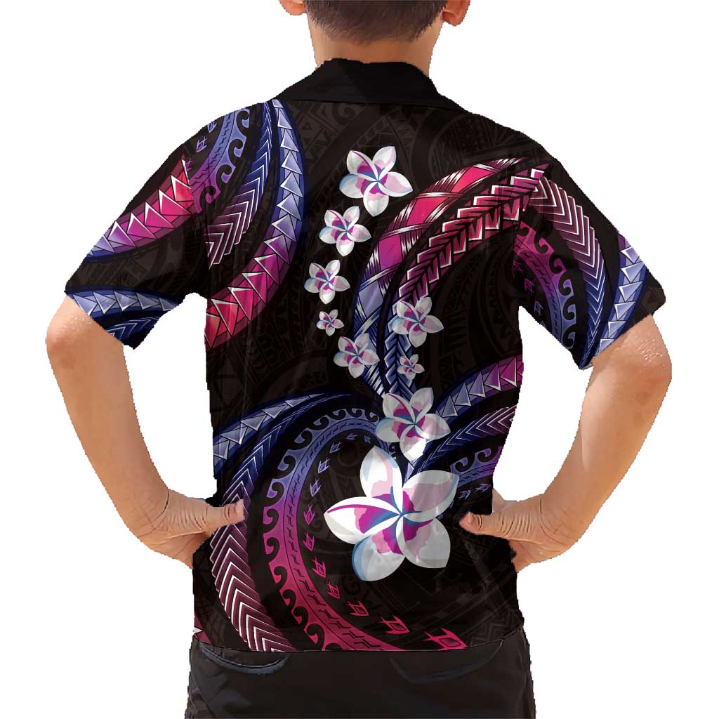 Hawaii Plumeria Kid Hawaiian Shirt Sweet Gradient Polynesian Pattern LT01 - Polynesian Pride