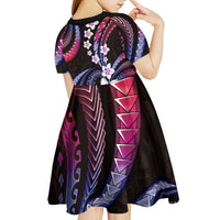 Hawaii Plumeria Kid Short Sleeve Dress Sweet Gradient Polynesian Pattern LT01 - Polynesian Pride
