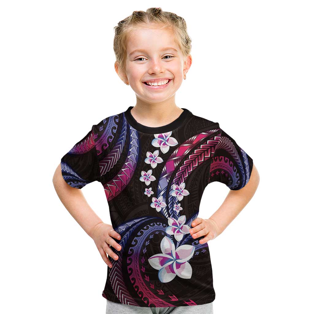 Hawaii Plumeria Kid T Shirt Sweet Gradient Polynesian Pattern LT01 Pink - Polynesian Pride