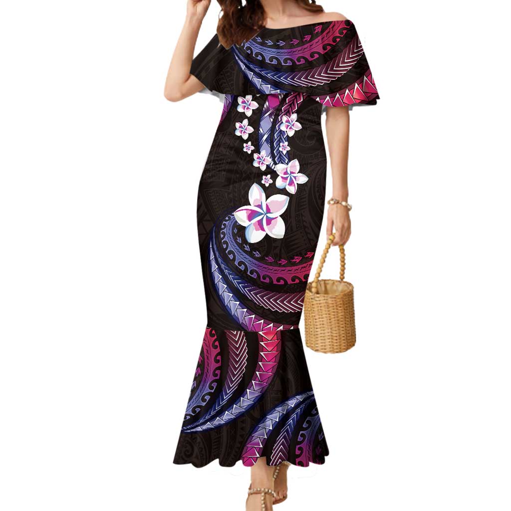 Hawaii Plumeria Mermaid Dress Sweet Gradient Polynesian Pattern LT01 Women Pink - Polynesian Pride