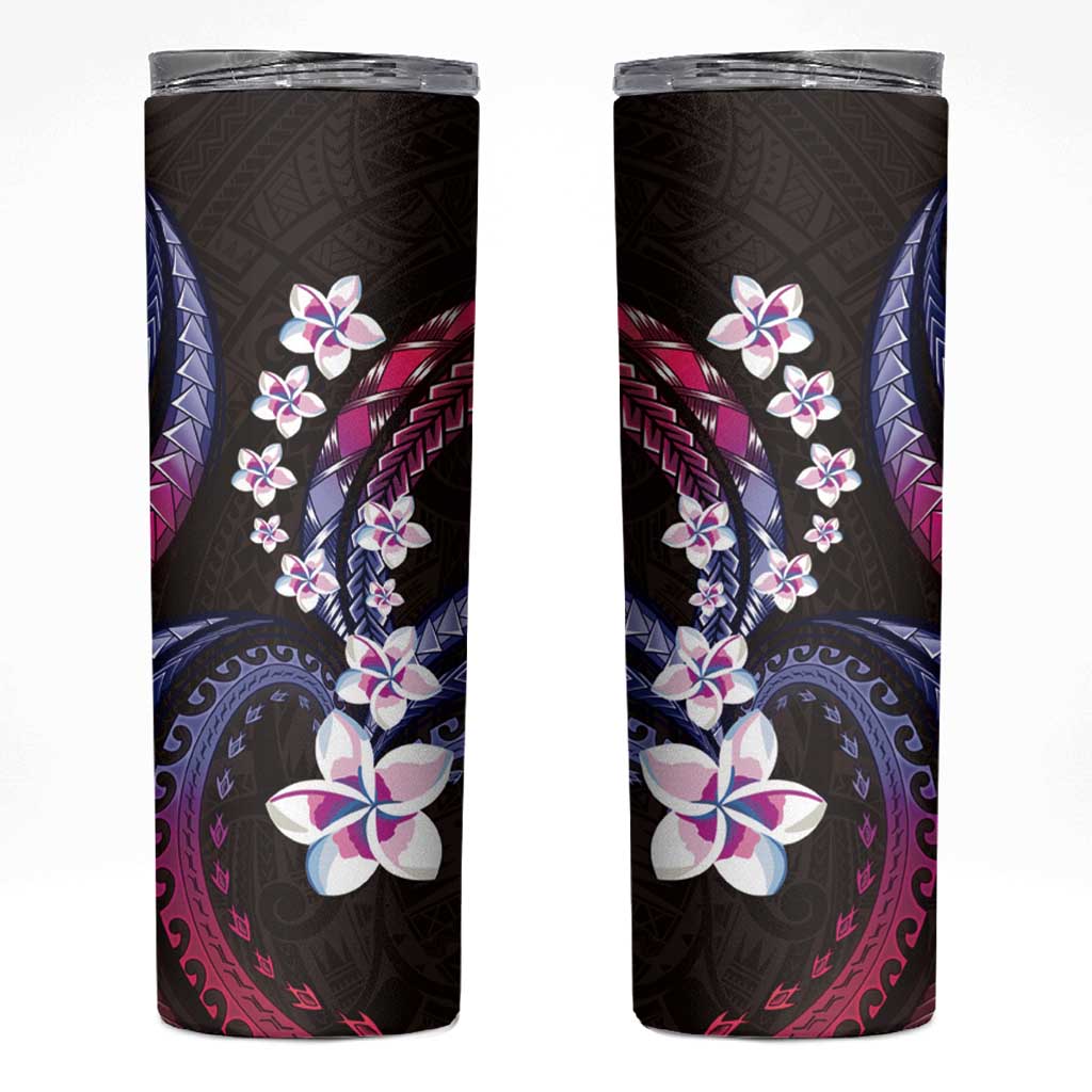 Hawaii Plumeria Skinny Tumbler Sweet Gradient Polynesian Pattern LT01 Pink - Polynesian Pride