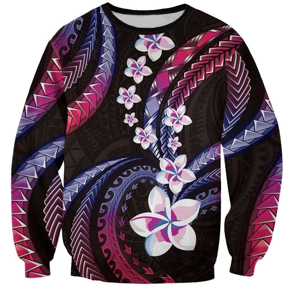 Hawaii Plumeria Sweatshirt Sweet Gradient Polynesian Pattern LT01 Unisex Pink - Polynesian Pride
