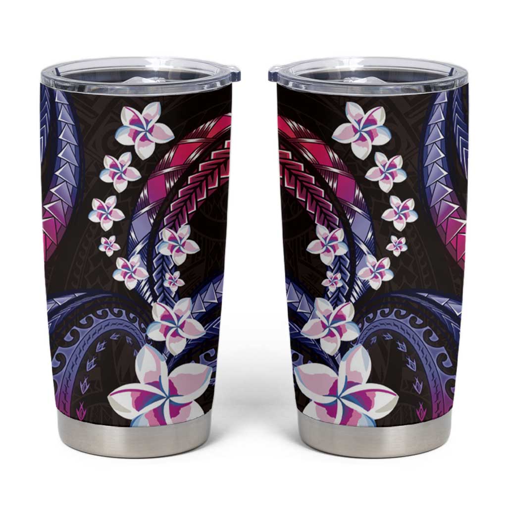 Hawaii Plumeria Tumbler Cup Sweet Gradient Polynesian Pattern LT01 Pink - Polynesian Pride