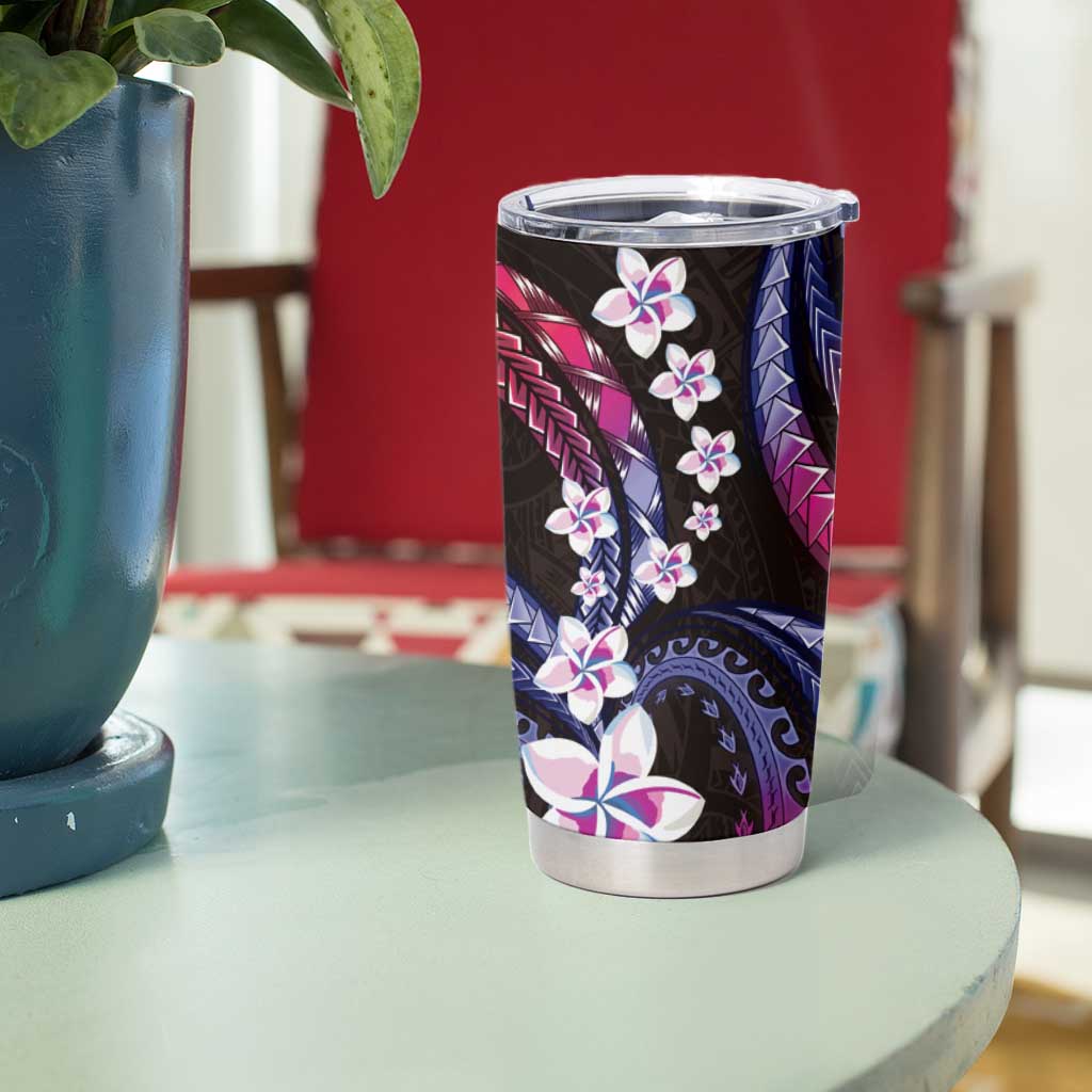 Hawaii Plumeria Tumbler Cup Sweet Gradient Polynesian Pattern LT01 - Polynesian Pride