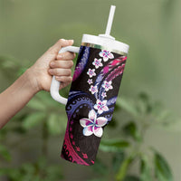 Hawaii Plumeria Tumbler With Handle Sweet Gradient Polynesian Pattern LT01 - Polynesian Pride