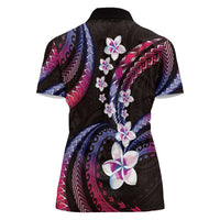 Hawaii Plumeria Women Polo Shirt Sweet Gradient Polynesian Pattern LT01 - Polynesian Pride
